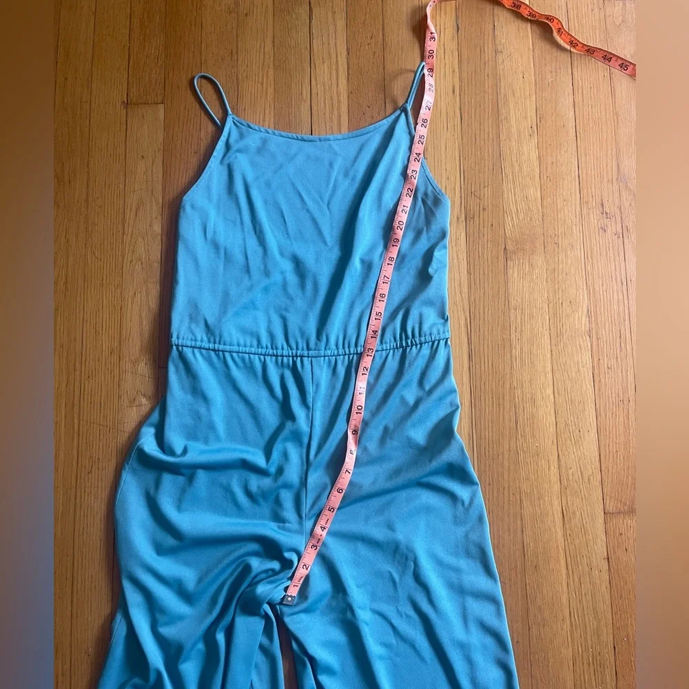 70s Vintage Wide Leg Blue Disco Jumpsuit - Picture 7 of 10